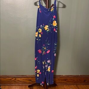 Old Navy Floral Jumpsuit - Blue with Yellow and Pink Accents